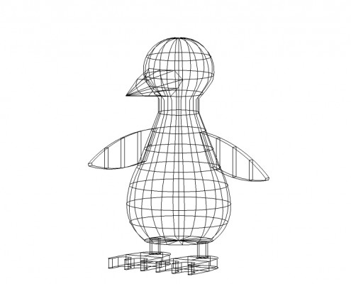 Custom Artificial Topiary Penguin Design