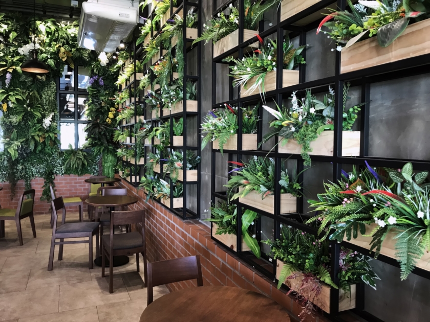 6 Artificial Small Leaf Vines Plastic Plants Wall Hangings Restaurant Decor 